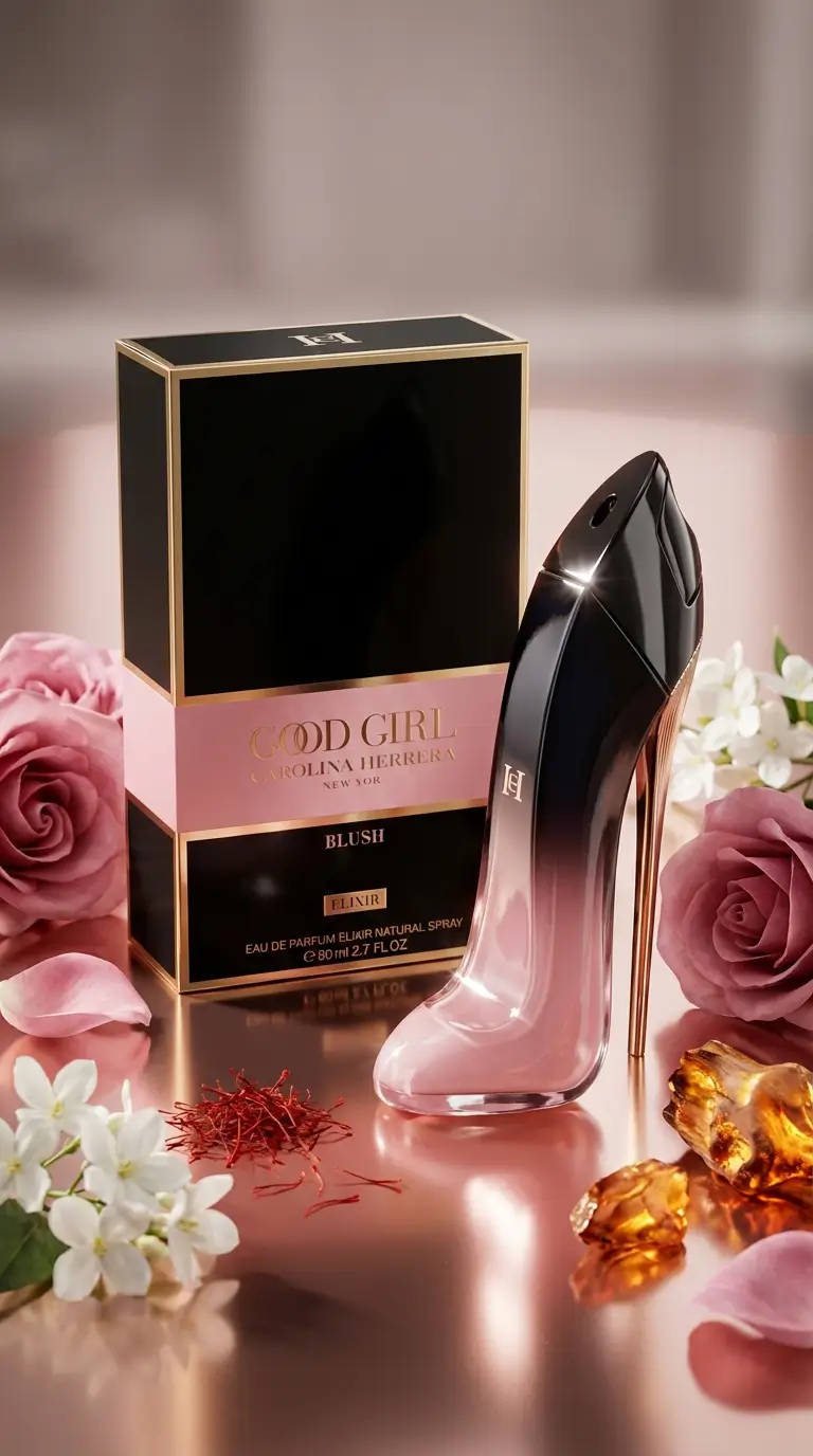 Captivating Good Girl Blush Elixir | 8hr+ Floral Vibe 2 Good Girl Blush Elixir Perfume Bottle