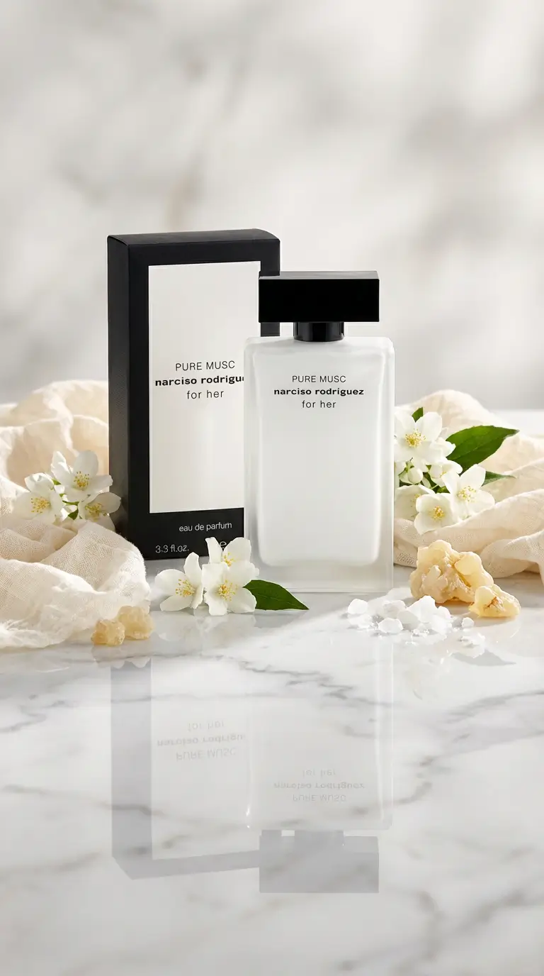 NARCISO RODRIGUEZ Pure Musc For Her bottle and packaging